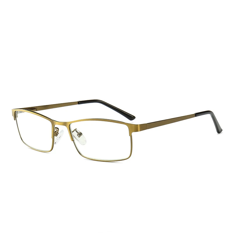 Zilead анти-голубые светло-Золотые очки для чтения в металлической оправе полурамки мужские деловые очки для дальнозоркости - Цвет оправы: gold