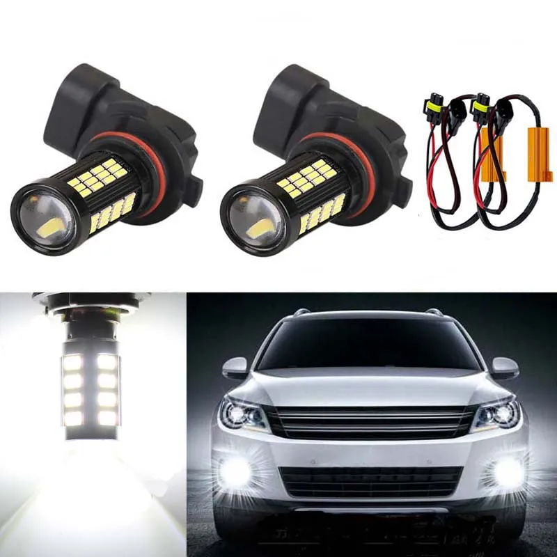 

2x Car Fog Lamp H8 H11 Led HB4 9006 Fog Lights Bulb Canbus No Error 4014 66SMD 1200LM Driving Running Light