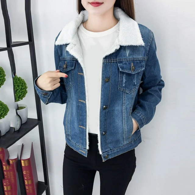 black fuzzy jean jacket