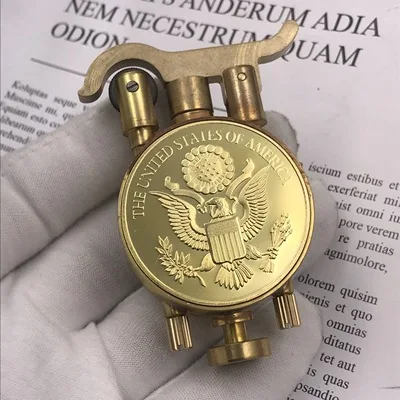 Ручной работы латунный винтажный Тренч керосиновая Зажигалка памятная Коллекционная масляная зажигалка подарок 75 мм