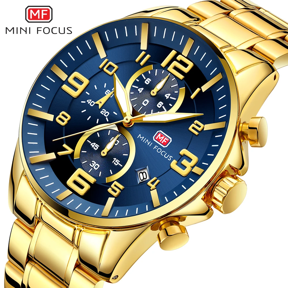 MINI FOCUS Fashion Mens Watches Top Brand Luxury Waterproof Quartz Clock Chronograph Sports Business Watch Men Relogio Masculino afbeelding