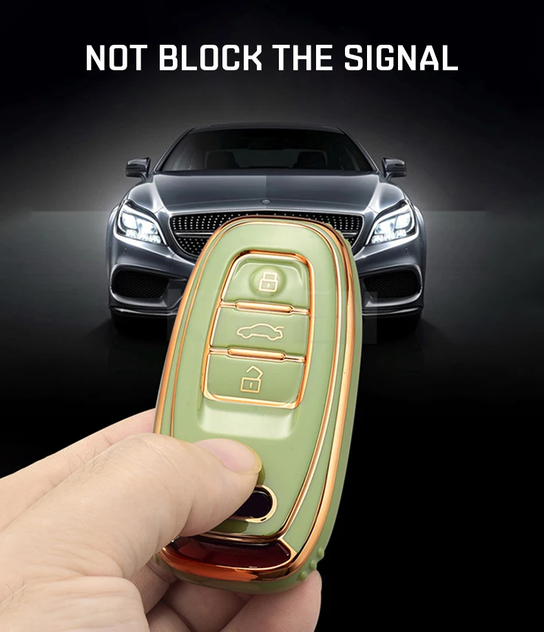 Nuova TPU Copertura Della Cassa Chiave Dell'automobile Borsette Per Audi A1 A3 A4 A5 A6 A7 A8 Q3 Q5 Q7 S4 S5 S6 S7 S8 R8 TT Supporto Della Protezione Fob Accessori - H7a6ff9c2e9c74b938e4ffe2a63bef05fs