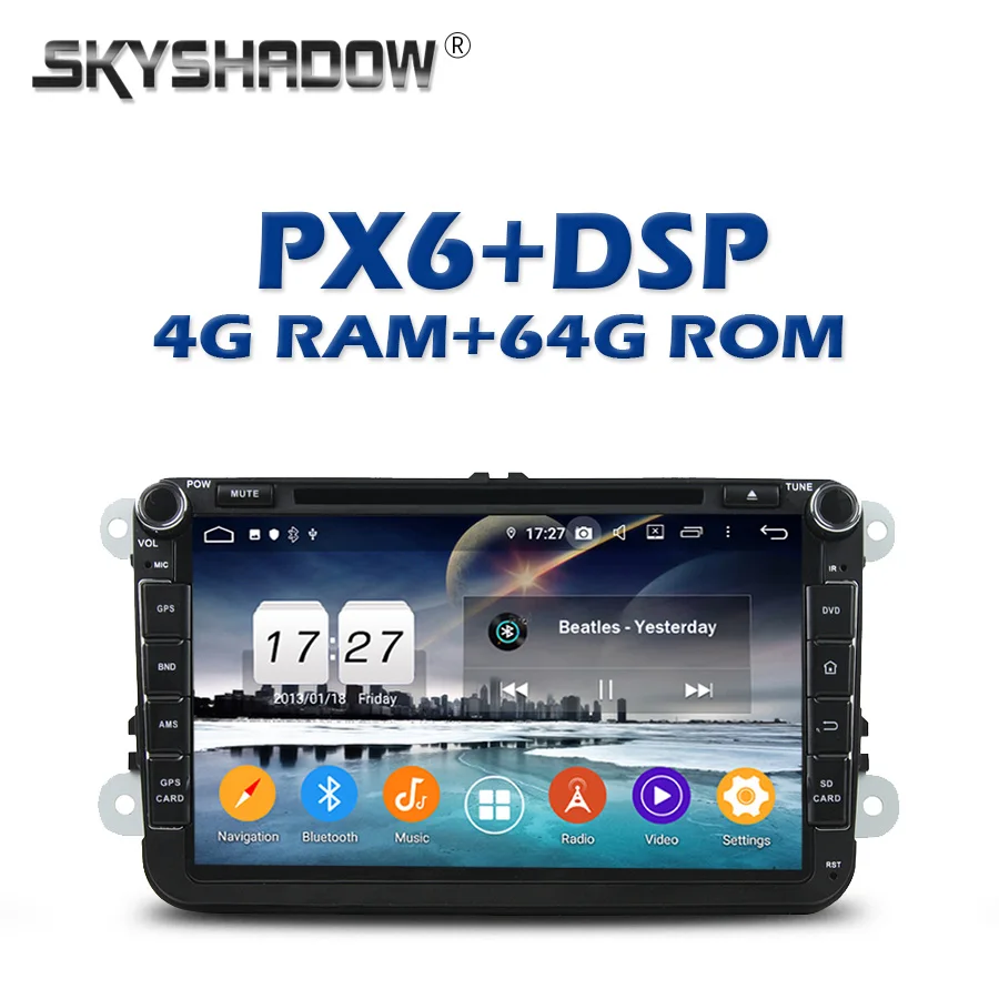 PX6 автомобильный dvd-плеер DSP ips Android 9,0 4G ram+ 64GB gps карта RDS радио wifi Bluetooth 4,2 для VW PASSAT CC Tiguan Skoda Leon