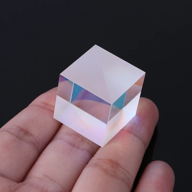 Красочные комбайнер Splitter кросс Двуцветные куб RGB Призма оптический Стекло в