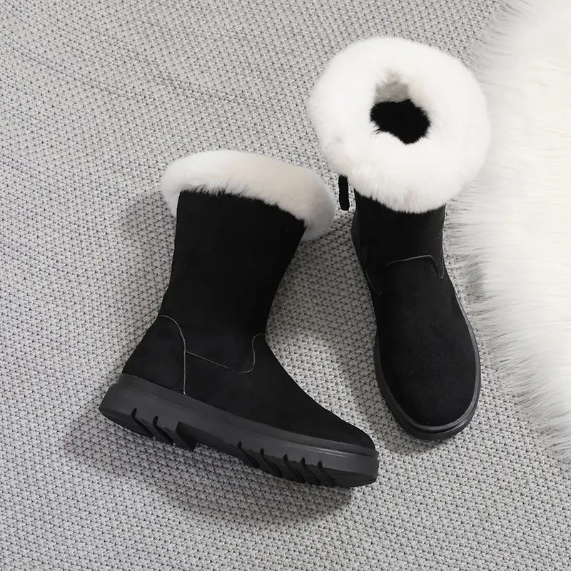 NEW Boots 2020 Black 35 40 Size Flock Snow Boots Plush Boots Female Women Shoes Women Fashion and Keep Warm Winter Boots Women NEW Boots 2020 Black 35 40 Size Flock Snow Boots Plush Boots Female Women Shoes Women Fashion and Keep Warm Winter Boots Women