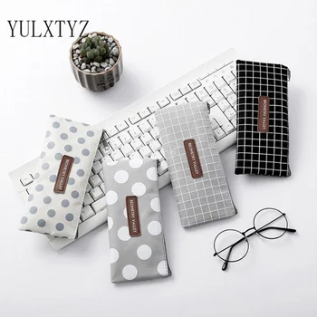 

Kawaii Large Capacity Lattice Canvas Pencil Case Pencil Pouch New Fruit Pen Bag for Student Stationery School Office Supplies