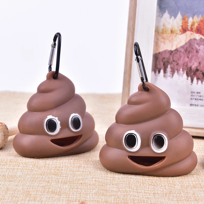 1pc Pet Poop Bag Shit-shaped Outdoor Portable Waste Bag Dispenser Carrier Dog Poop Holder Storage Box Cleaning Products dog poop bag,dog poop bag dispenser,pet cleaning products