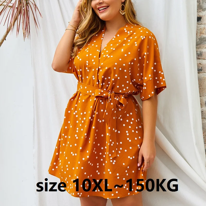 Женское платье большого размера 8XL 9XL 10XL 100кг 150кг свободное с v образным вырезом и