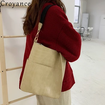 

Croyance Women's Bag Set Fashion PU Leather Ladies Handbag Crocodile Pattern Messenger Bag Shoulder Wallet Bags For Women