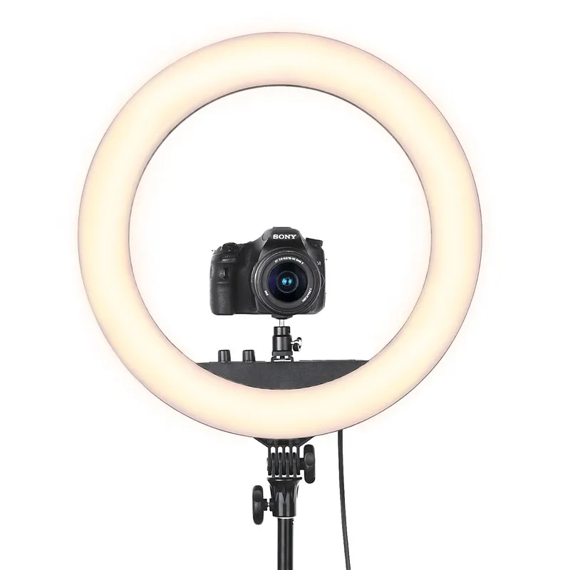  FOSOTO RL-18BII Photographic light Camera Phone Led Ring Light Bi-Color 3200-5600K Makeup Ring Lamp