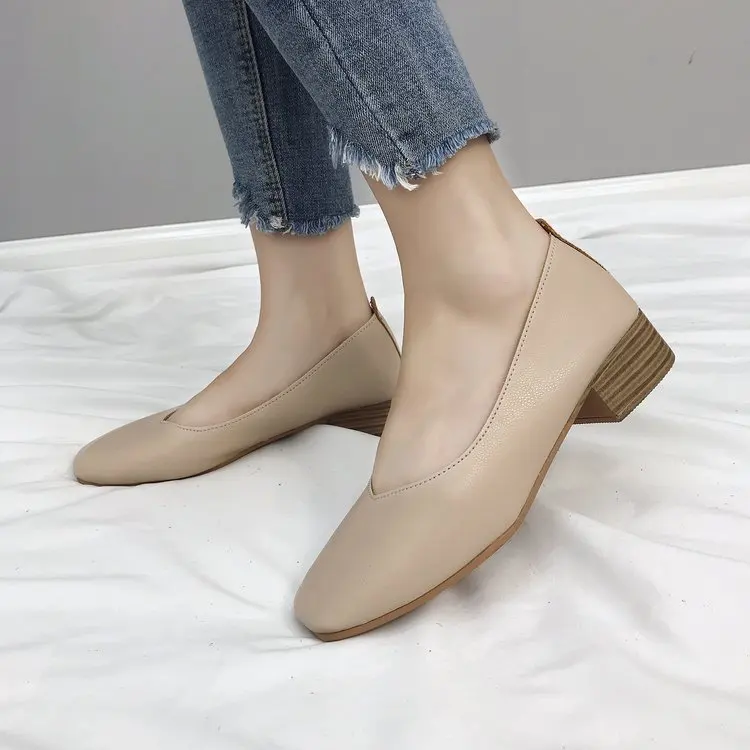 

2019 Spring New Style Shoes Women's New Style Low Heel Korean-style Versatile-Style Chunky-Heel Comfortable Slip-on Lazy