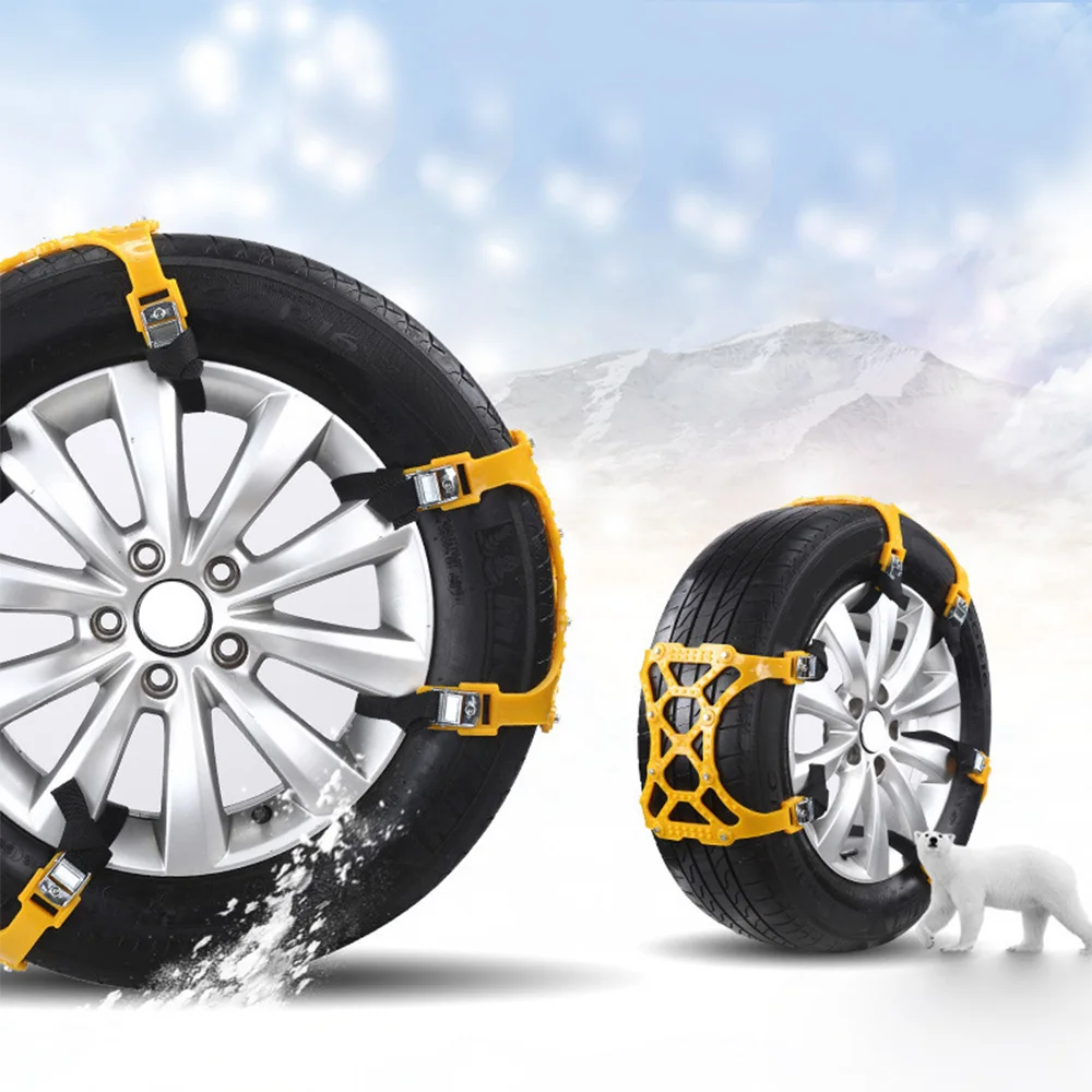 

2Pcs Car Snow Chain Double Buckle Snow Chain Snow Tire TPU Thickening Anti-Skid Universal Emergency Snow Chain