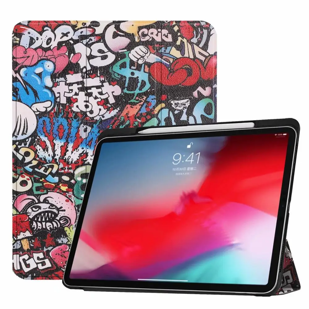 Funda для iPad Pro 11 чехол с карандашом Держатель смарт из искусственной кожи Trifold подставка+ Жесткая задняя крышка из ПК для нового iPad Pro 11 чехол - Цвет: tu ya