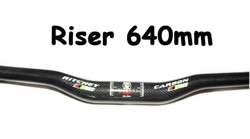 riser 640mm УГЛЕРОДНЫЙ велосипедный руль комплект для велосипеда горный велосипед руль и стволовые и карбоновые детали велосипедов велосипед запчасти набор - Цвет: riser 640mm