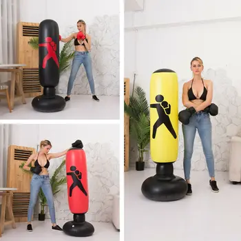 

Vertical Inflatable Boxing Bag Pillar Tumbler Fight Fitness Training Adult Kids