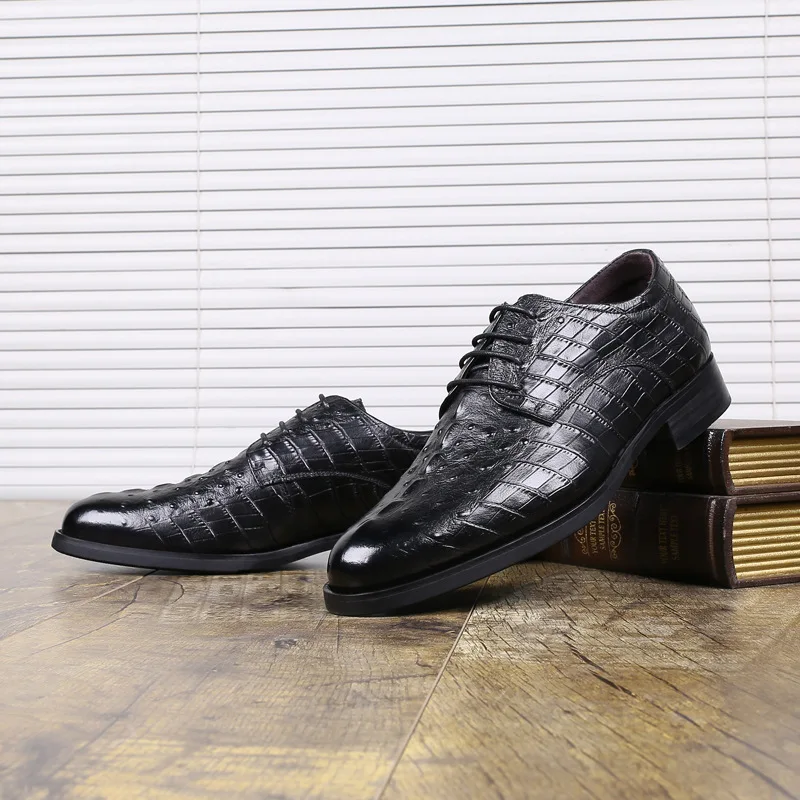 Классические туфли в деловом стиле на плоской подошве с узором «крокодиловая кожа»; мужские дизайнерские модельные туфли; кожаные туфли; мужские лоферы; обувь для вечеринок; F8-66
