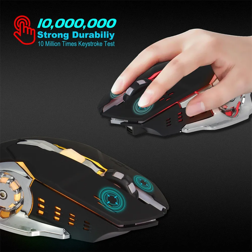 OMESHIN M70GY эргономичная Беспроводная игровая мышь с 5 кнопками USB приемник подсветка профессиональная игровая мышь