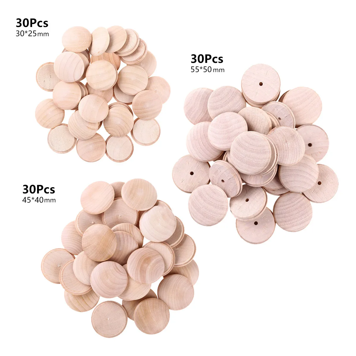 30pc Wooden Screw Hole Plugs for Furniture Stair Decoration Projects Replacement Wood Buttons Plugs Sturdy Screw Cap Covers Hole afbeelding