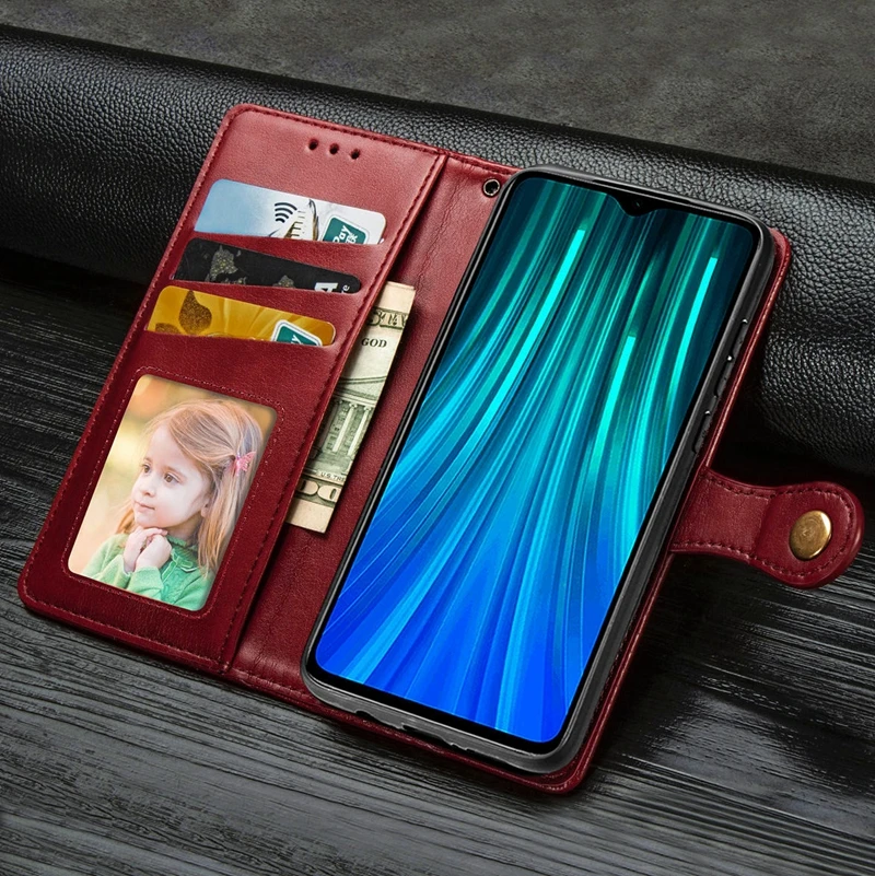 Для Xiaomi Redmi Note 8 Pro Чехол Флип Redmi Note 8 чехол роскошный, кожаный, в деловом стиле Redmi Note 8 Pro Чехол пластиковая пряжка бумажник чехол