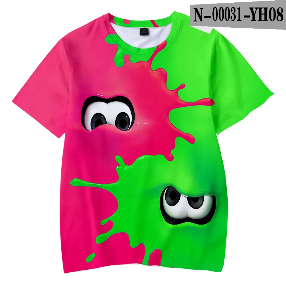Стрелялка Splatoon 3D крутая футболка классная уличная Повседневное с рисунком из мультфильмов; Детские футболки; Модный летний детский костюм, спортивные с дышащим верхом - Цвет: Color  6