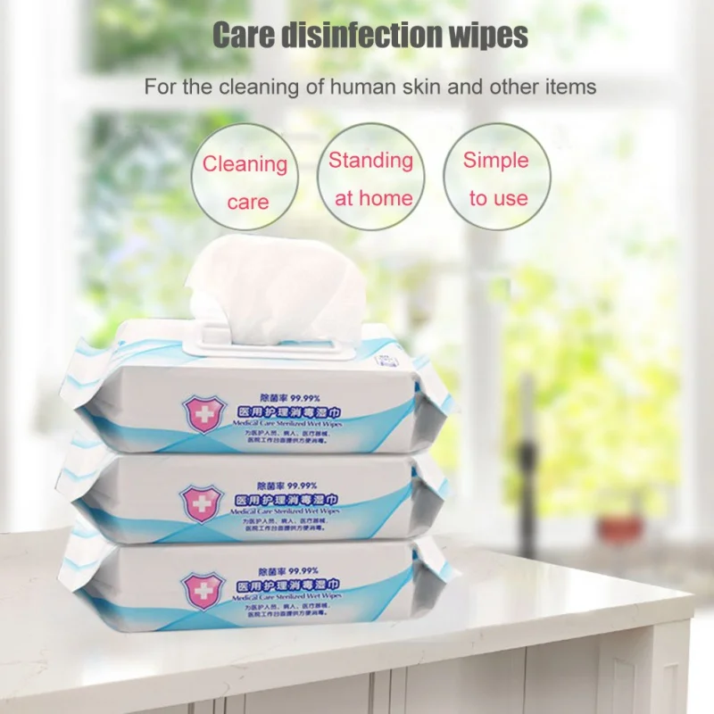 

80pcs/BAG Medical Disinfection Portable Swabs Pads Wipes Antiseptic Cleanser Cleaning Sterilization First Aid Home