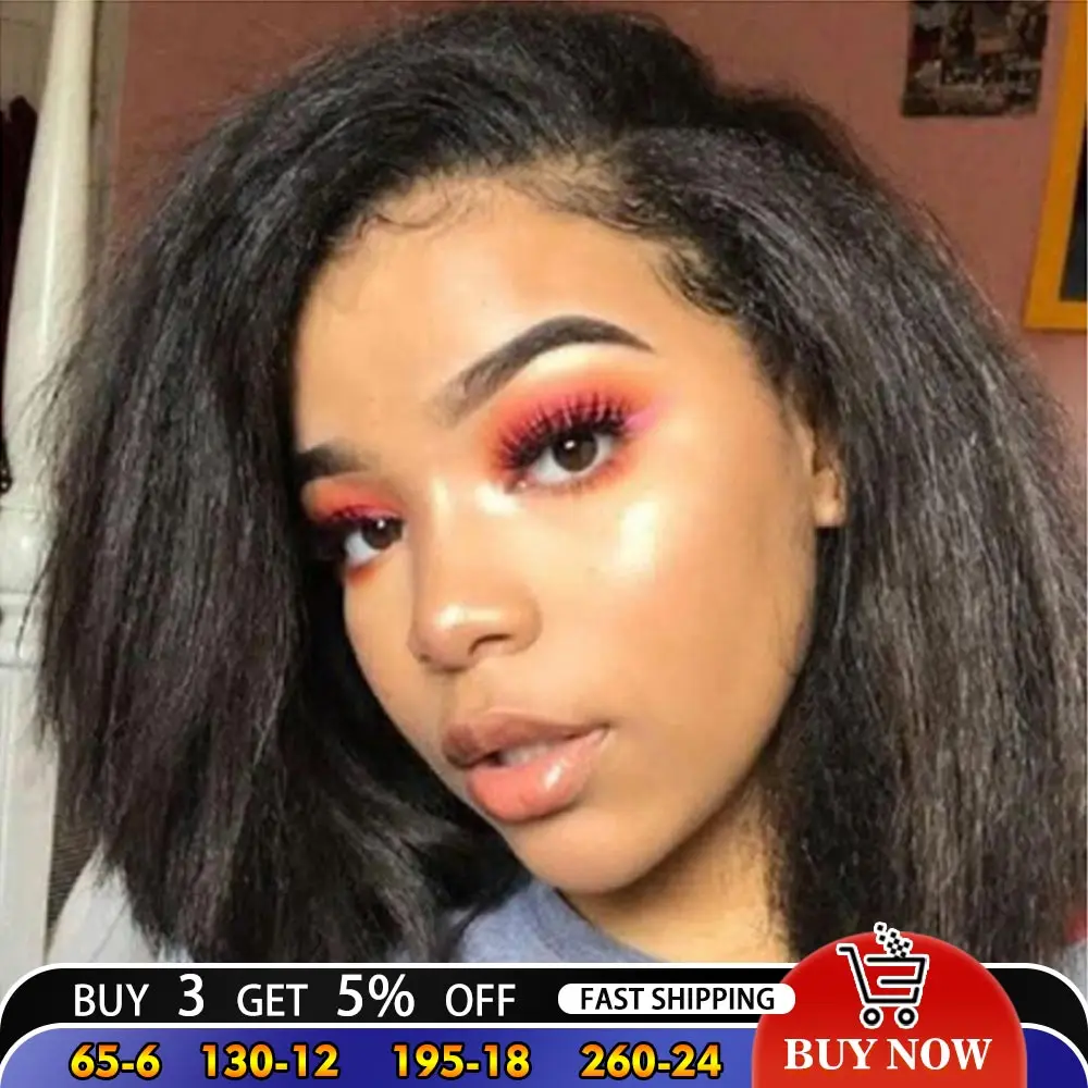 

Malaysian Kinky Straight bob Lace Front wigs 13x4 lace frontal short lace closure bob wig Remy Human Hair wig Preplucked LS HAIR