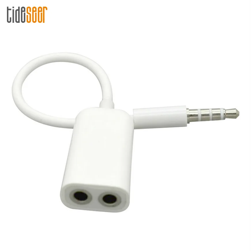 3 5mm Earphone Headphone 1 Male to 2 Dual Female Y Splitter Stereo Audio Cable Adapter Jack For iPhone Tablet PC MP3 4 2000pcs