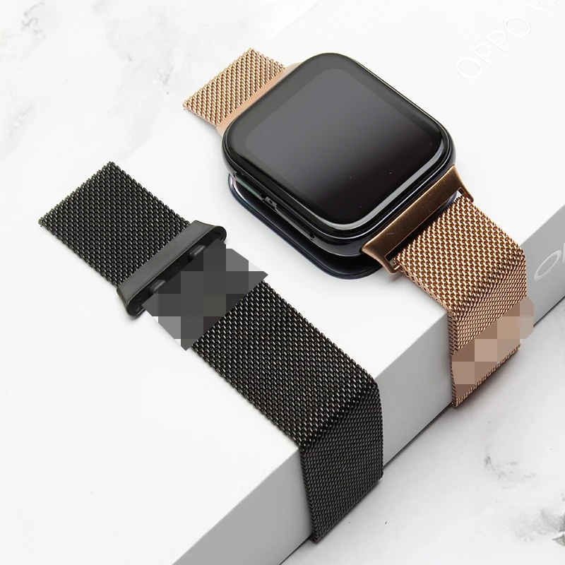 Newest Stainless Steel Magnetic Closure metal Bracelet for OPPO watch 46MM strap band Milanese Loop watch2 46/42mm | Наручные часы
