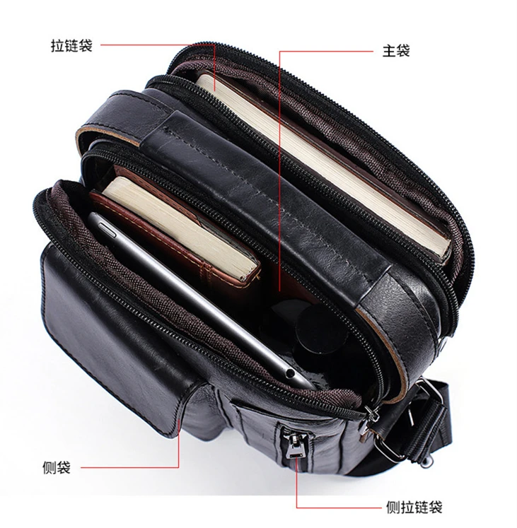 Famous Brand Leather Men Bag Casual Business Leather Messenger Bag Single Strap Back Bag Travel Crossbody Casual Handbags
