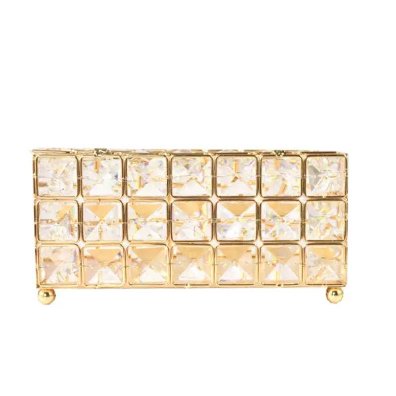Tissue Box Holder Crystal Cube Napkin Dispenser Bedroom Office Hotel Cafe Coffee Y5GB