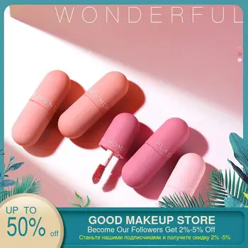 

3pcs Mini Capsules Shaped Lipstick Set Mirror Surface Lipgloss Tint Lasting Moisturizing Non-stick Cup Red Lip Gloss Cosmetic