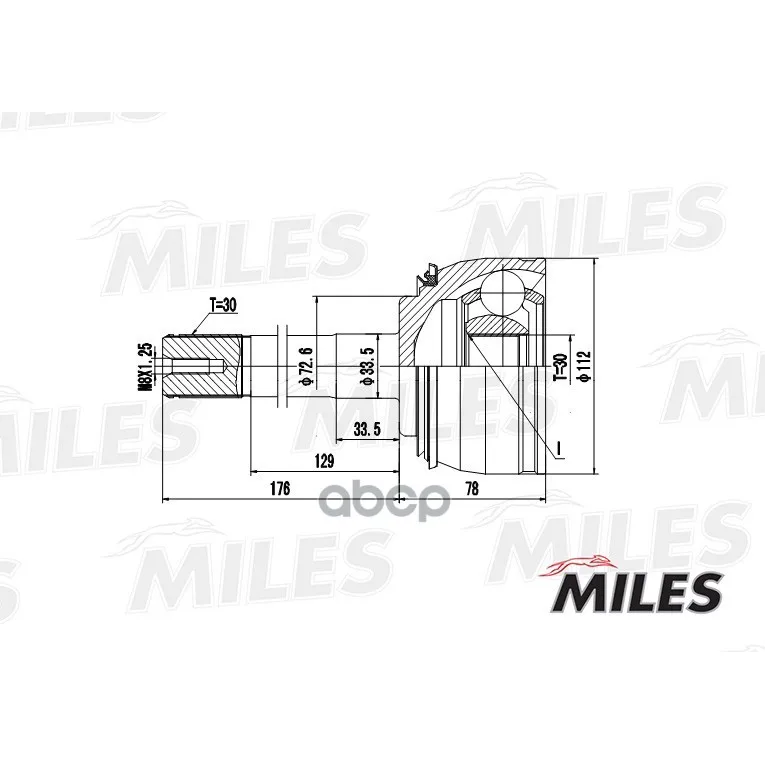 Шрус Toyota Land Cruiser 4.2/4.7 98- Нар. Miles Ga20487 Miles арт. GA20487