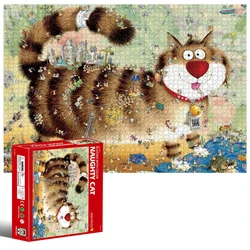 Quebra cabeça em forma especial 2000 peças de alta qualidade venda quente nova marca gato impertinente impossível desafio quebra cabeça brinquedo do jogo cérebro