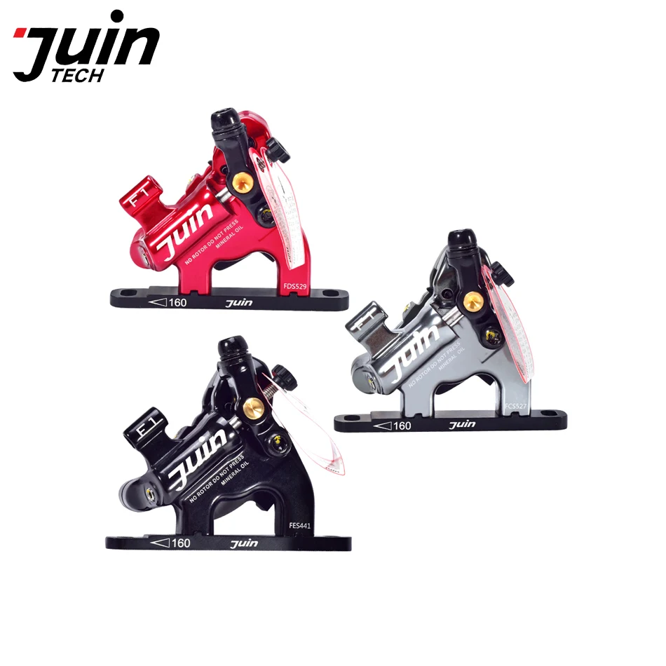 US $141.45 Juin Tech F1 Cyclocross CX Bicycle Bike Disc Brake Calipers with Flat Mount Adapter Road Bike Caliper Set with 160mm Rotors