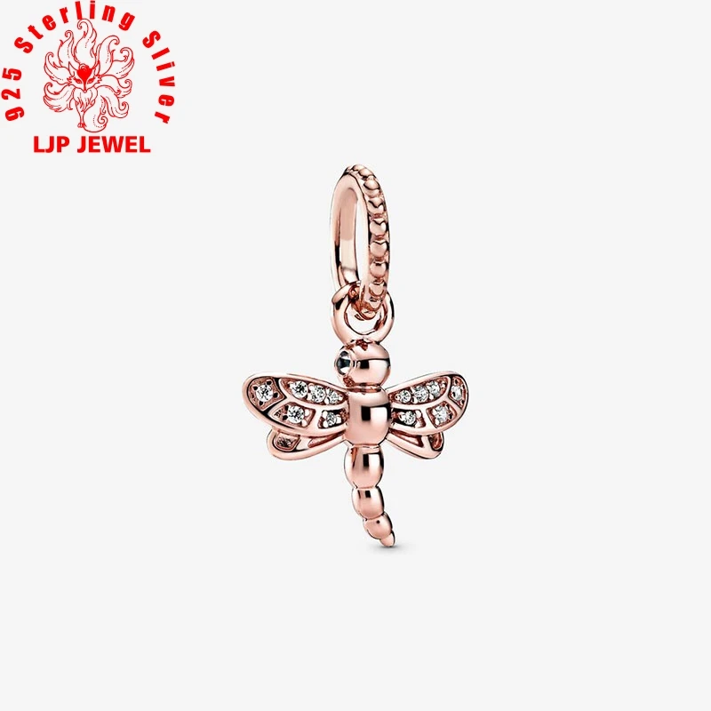 

2020 Spring New 925 Sterling Silver Beads Sparkling Dragonfly Pendant Charms fit Original Pandora Bracelets Women DIY Jewelry