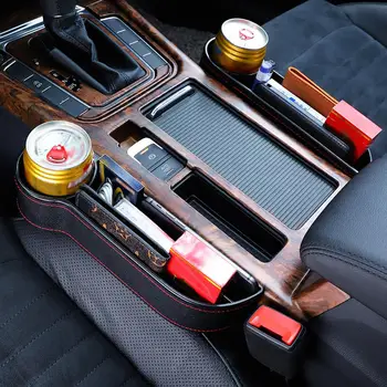 

Car Seat Gap Slit Pocket Catcher Organizer PU Leather Storage Box Phone Bottle Cups Holder Auto Car Accessories Interior