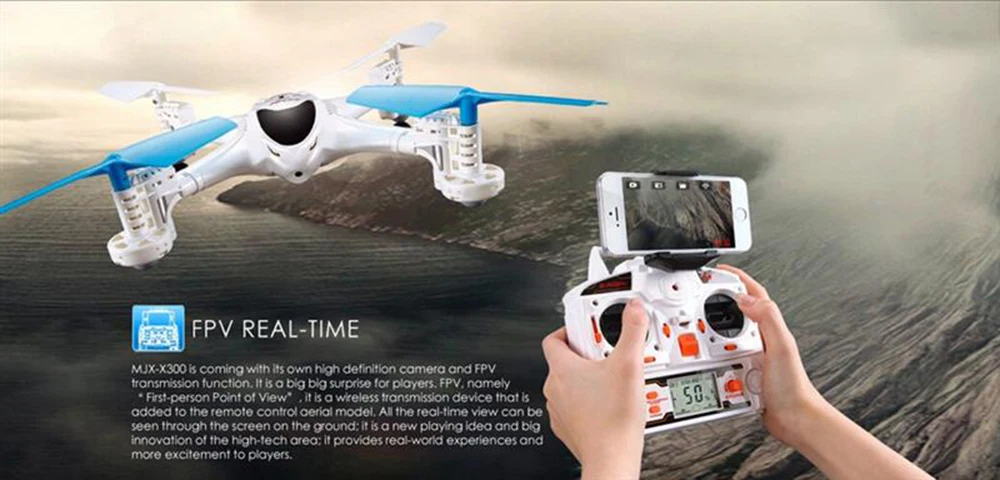 

Hot F16107/8 MJX X300C FPV RC Drone 2.4G Headless Mode RC UAV Quadcopter with Built-in HD Camera Support Real-time Video