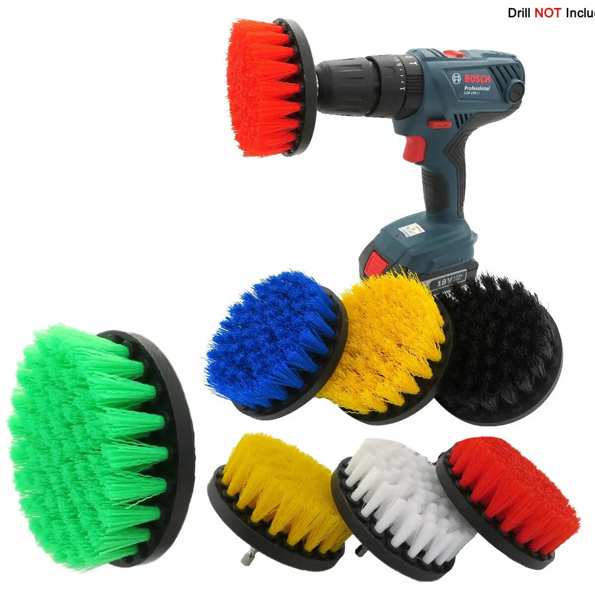 NEW Set x Trapano Elettrico Kit Pulizia CASA /& AUTO 3 Spazzole Universali