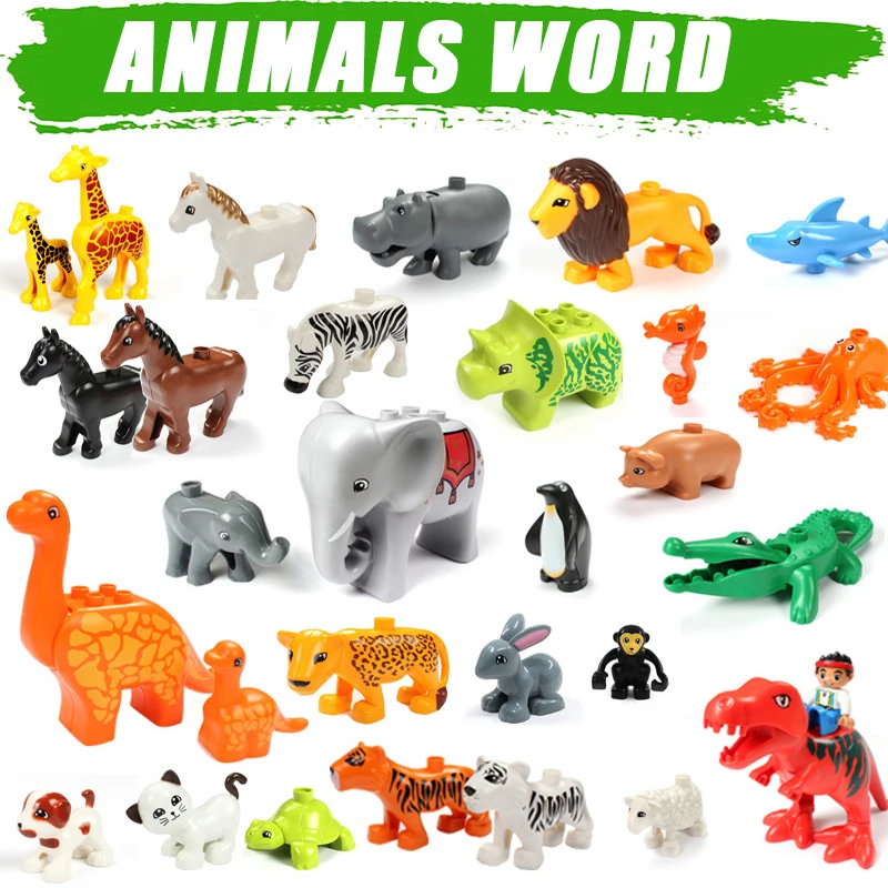 Accessory Model Building-Blocks Gift Giraffe-Horse-Bricks Animals Children Compatible