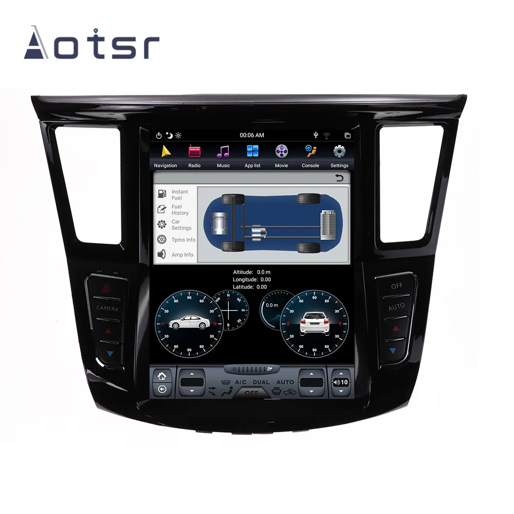 12,1 дюйма Android 8,1 Tesla стиль вертикальный экран автомобиля gps навигация для Infiniti QX60 стерео Мультимедийный плеер радио из красного дерева