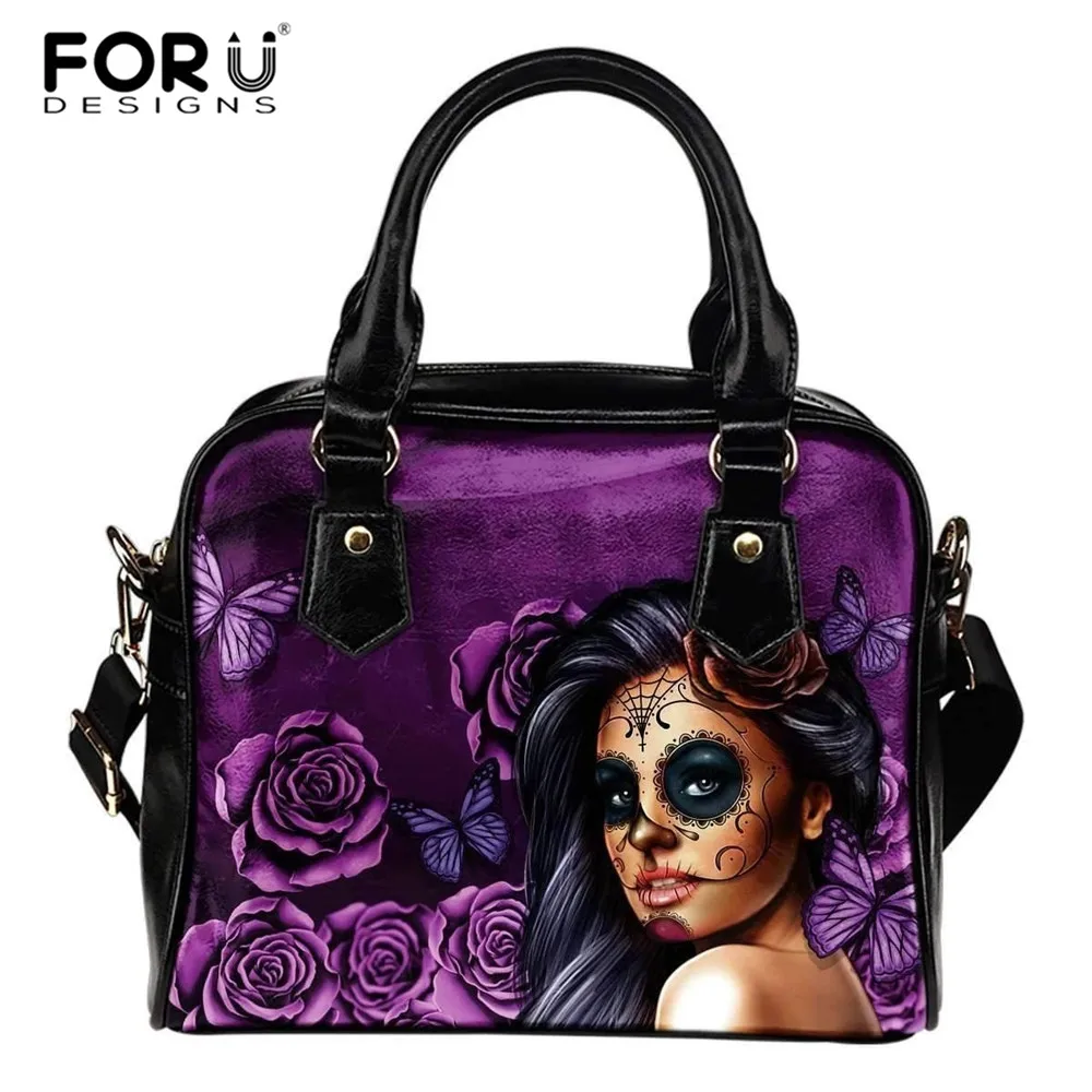 Foruign Sugar Skull Day Of The Dead Женская Роскошная Наплечная Сумка с принтом из искусственной
