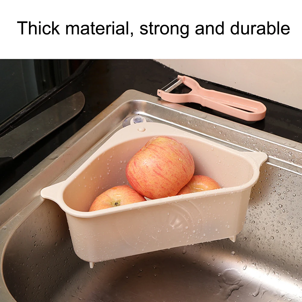 

Kitchen Sink Strainer Drain Vegetable Fruit Drainer Skin-Peeler Basket Suction Cup Sponge Holder Storage Rack Sink Filter Shelf