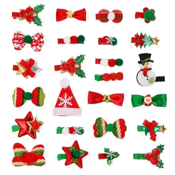 

25pcs Decorative Christmas Xmas Lovely Hairpins Party Decors Headdresses Hair Clips Hair Barrettes Hair Accessories for Children