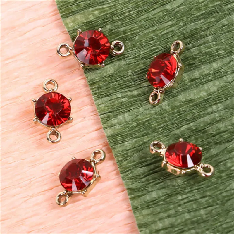 

DoreenBeads Fashion Zinc Based Alloy & Resin AB Rainbow Color Aurora Connectors Round Faceted Colorful Rhinestone 15 x 9mm, 10PC