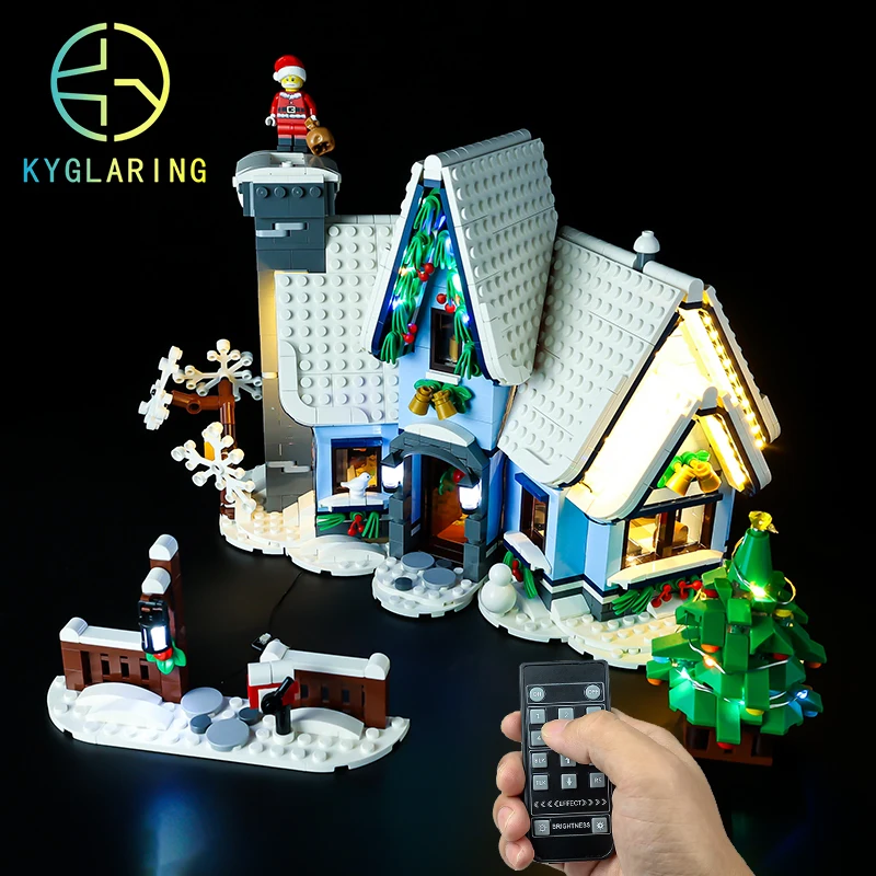 Kyglaring Set Di Illuminazione A Led Giocattoli Fai-Da-Te Per La Creazione 10293 Visita Di Babbo Natale Winter Village Blocks Building (Solo Kit Di Lu