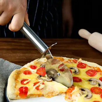 

1 Pc Pizza Cutter Stainless Steel Pizza Knife Cake Bread Pies Round Knife Cutter Pizza Tool Pizza Wheels Cooking Tool