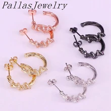 5 пар 20 мм, новинка микро проложить круглый фианит серьги смешанные цвета серьги-гвоздики для девушек и женщин ювелирные изделия