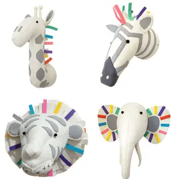

Animal Head Pendant Wall Hanging Plush Toy Baby Wall Hanging Baby Child Gift Baby Room Wall Doll Pendant Bedroom Wall Hanging