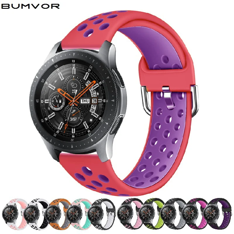 22 мм 20 силиконовый ремешок для samsung Galaxy Watch 46 42 Active 2 gear S3 S2 Frontier/классический Huami Amazfi