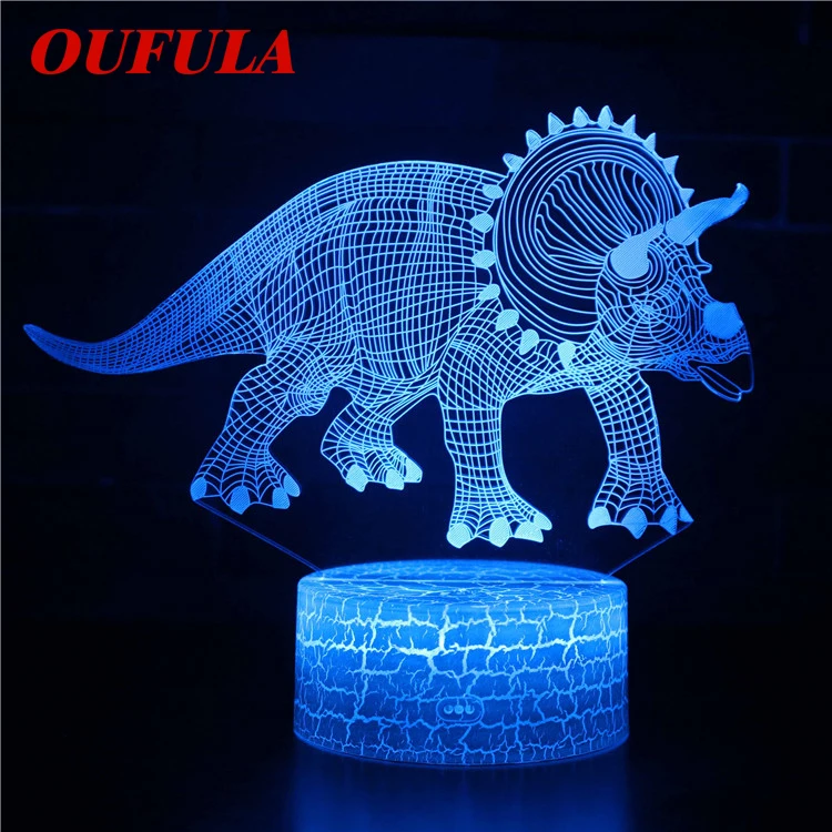 Светодиодный ночник динозавр 3D лампа милая игрушка подарок 7 цветов абстрактная графика мультфильм атмосфера лампа для детей Детская комната